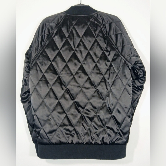 STÜSSY SATIN PALM QUILTED BOMBER JACKET. - Picture 3 of 6
